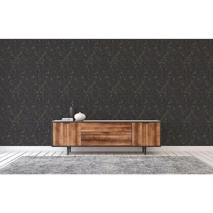 Tadessi Vliestapete M1-No.392 - Schwarz, Ornament, 10,05 x 0,53 m