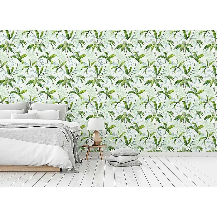 Tadessi Vliestapete M1-No.531 - Weiß, Floral, 10,05 x 0,53 m