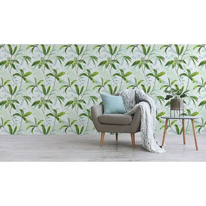 Tadessi Vliestapete M1-No.531 - Weiß, Floral, 10,05 x 0,53 m