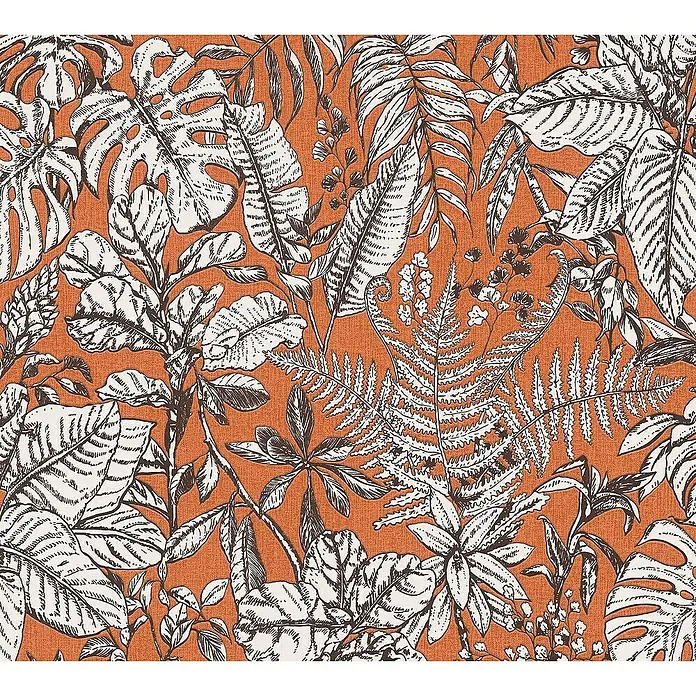 Tadessi Vliestapete M1-No.1355 - Orange, Floral, 10,05 x 0,53 m
