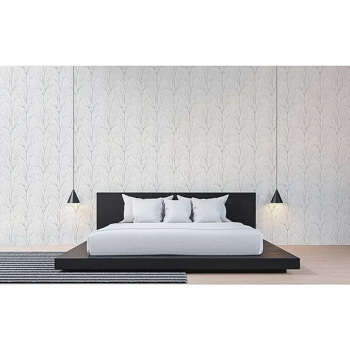 Tadessi Vliestapete M1-No.1323 - Grau, Floral, 10,05 x 0,53 m