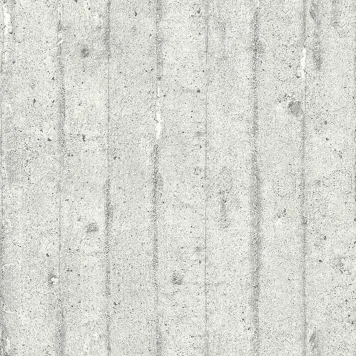 Tadessi Vliestapete M1-No.854 - Grau, Steinoptik, 10,05 x 0,53 m - Hellgraue Betontextur mit deutlichen vertikalen Schalungsfugen und feinen Sprenkeln.