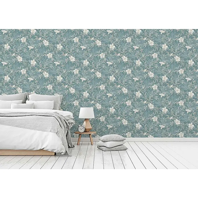 Tadessi Vliestapete M1-No.694 - Blau, Floral, 10,05 x 0,53 m