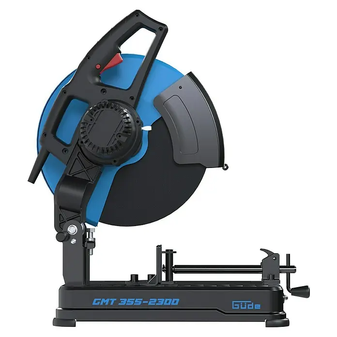 Güde Trennschneider - 2.300 W, Durchmesser Sägeblatt: 355 mm, Leerlaufdrehzahl: 4.000 U/min - Bild einer Güde GMT 355-2300 Metallsäge, ideal zum präzisen Schneiden von Metallprofilen. Robuste Bauweise für anspruchsvolle Arbeiten.