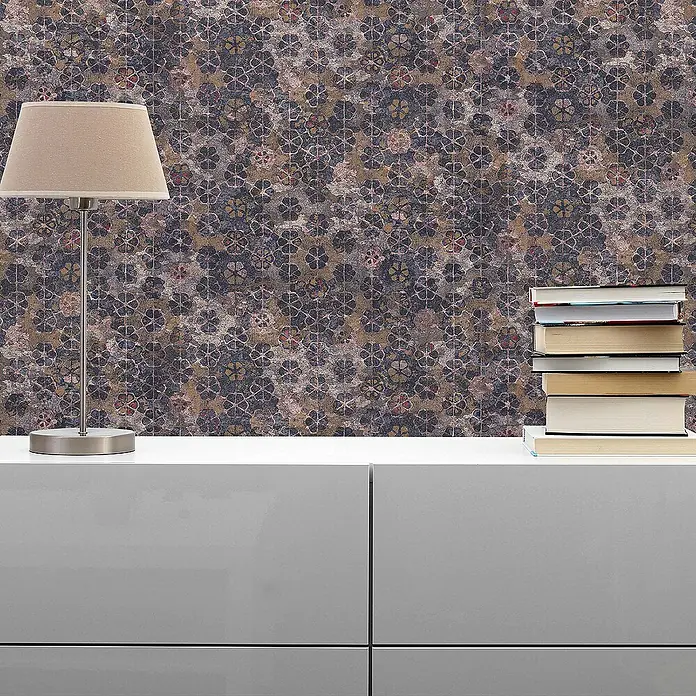Tadessi Vliestapete M1-No.363 - Violett, Fliesenoptik, 10,05 x 0,53 m
