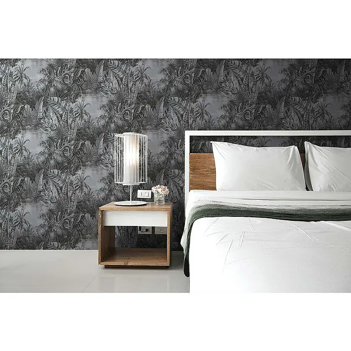 Tadessi Vliestapete M1-No.1794 - Grau, Floral, 10,05 x 0,53 m