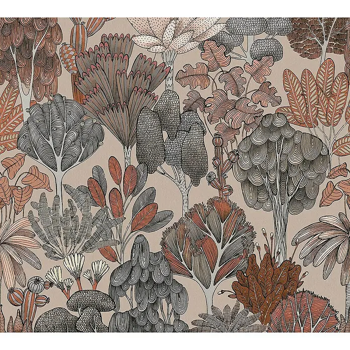 Tadessi Vliestapete M1-No.1460 - Rot, Floral, 10,05 x 0,53 m