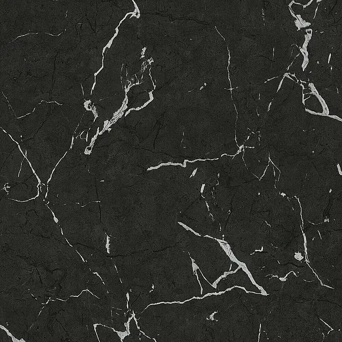 Tadessi Vliestapete M1-No.599 - Schwarz, Steinoptik, 10,05 x 0,53 m - Schwarze Marmortextur mit ausgeprägter weißer Äderung.