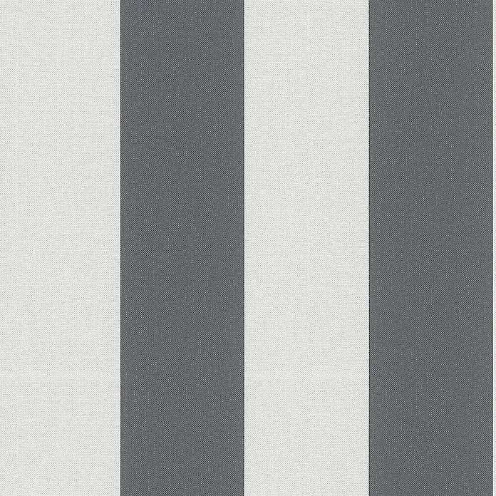 Tadessi Vliestapete M1-No.12 - Grau, Streifen, 10,05 x 0,53 m - Texturierter Stoff mit breiten vertikalen Streifen in Weiß und Dunkelgrau.