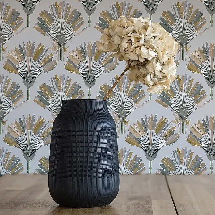 Tadessi Vliestapete M1-No.1546 - Grau, Floral, 10,05 x 0,53 m