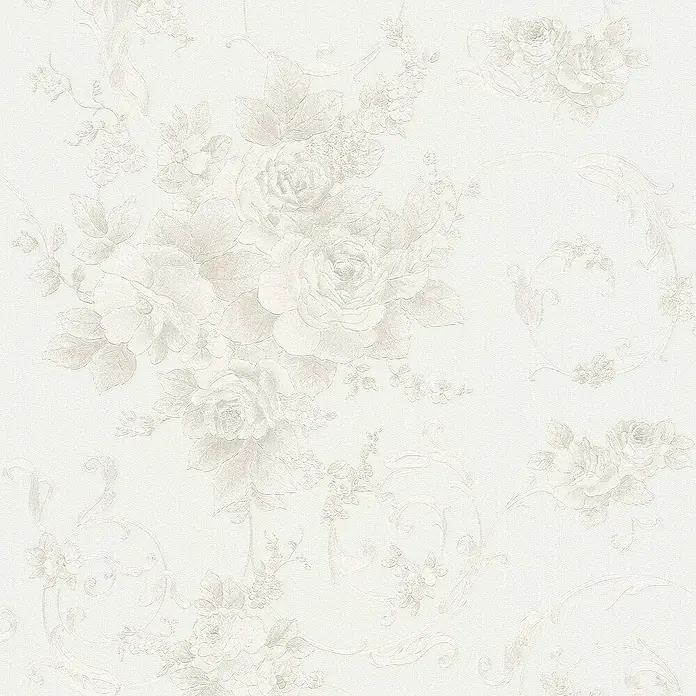 Tadessi Vliestapete M1-No.2160 - Grau, Floral, 10,05 x 0,53 m