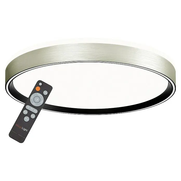 MegaLight LED-Deckenleuchte rund Shining Pluto - 24 W, Ø x H: 48 x 7,5 cm, Weiß, Bernstein - Deckenleuchte mit Fernbedienung zur Steuerung von Helligkeit und Farbtemperatur. Modernes Design für eine stilvolle Beleuchtung im Raum.