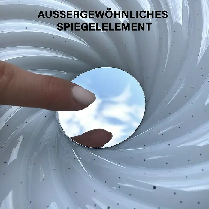 MegaLight LED-Deckenleuchte rund Shining Coral - 24 W, Ø x H: 49 x 9 cm, Weiß, Warmweiß - Außergewöhnliches Spiegelelement mit reflektierendem Himmelsbild. Einzigartiges Design für moderne Akzente und optische Täuschungen.