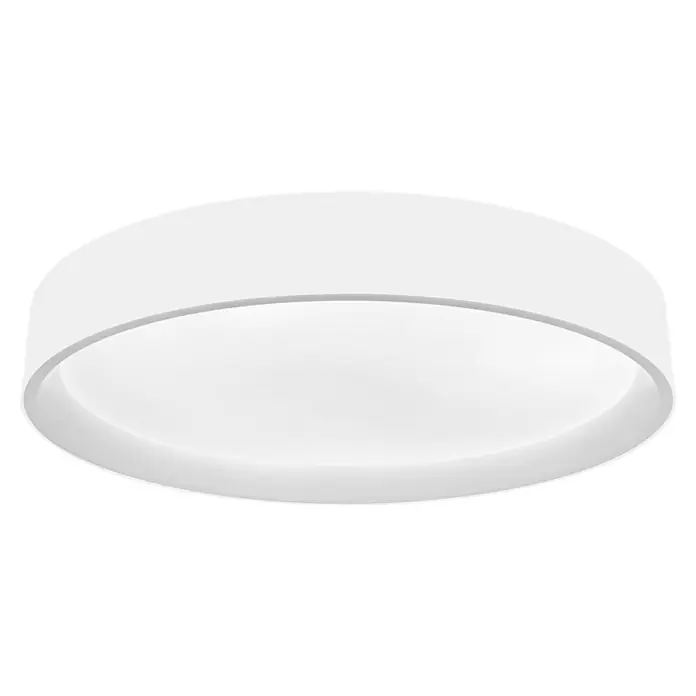 MegaLight LED-Deckenleuchte rund Shining Arctica - 24 W, Ø x H: 39 x 7,5 cm, Weiß, Bernstein - Nahaufnahme einer runden, weißen Deckenleuchte, die ein modernes und minimalistisches Design für die Innenbeleuchtung zeigt.