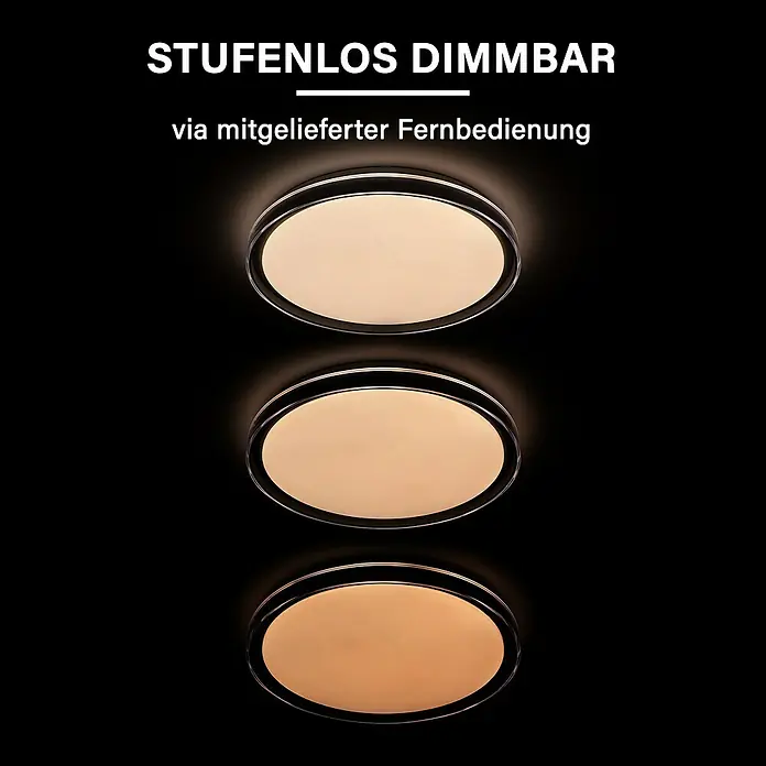 MegaLight LED-Deckenleuchte rund Shining Saturn - 40 W, Ø x H: 50 x 7 cm, Weiß, Warmweiß - Dimmbare LED-Deckenleuchte mit Fernbedienung für variable Helligkeit und Atmosphäre.