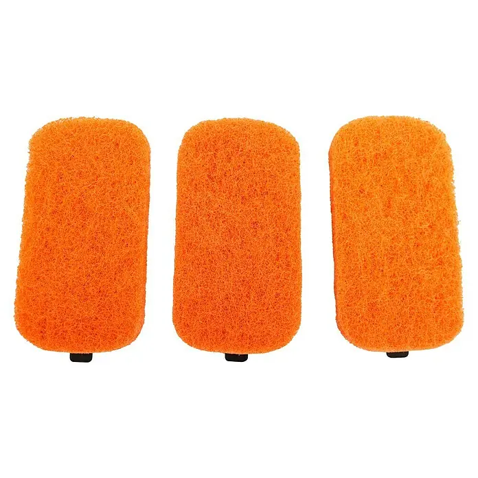Cozze Ersatzschwamm - Passend für: Cozze Grillbürste für Grillplatten, 3 Stk. - Drei orangefarbene Mikrofonschwämme für verbesserte Klangqualität und Windschutz bei Aufnahmen im Freien oder in lauten Umgebungen.