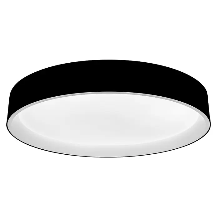 MegaLight LED-Deckenleuchte rund Shining Arctica - 24 W, Ø x H: 39 x 7,5 cm, Schwarz, Bernstein - Nahaufnahme einer weißen runden Deckenleuchte, die ein modernes und minimalistisches Design aufweist, perfekt für jeden Innenraum.
