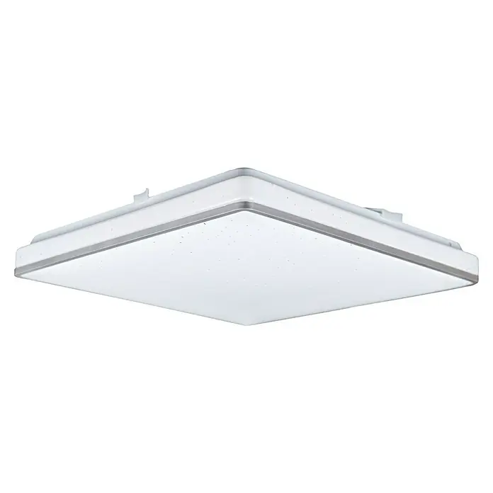 MegaLight LED-Deckenleuchte Shining Frame - 15 W, L x B x H: 27 x 27 x 4 cm, Weiß, Neutralweiß - Moderne quadratische LED-Deckenleuchte mit silbernen Akzenten, ideal für stilvolle Innenräume. Energiesparende Beleuchtung für Ihr Zuhause.