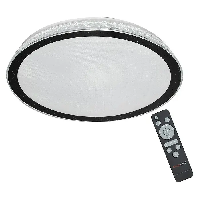 MegaLight LED-Deckenleuchte rund Shining Magic - 40 W, Ø x H: 50 x 6,5 cm, Weiß, Warmweiß - Moderne LED-Deckenleuchte mit Fernbedienung zur Helligkeits- und Farbtemperaturanpassung, ideal für stilvolle Innenräume.