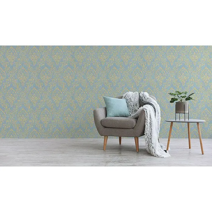 Tadessi Vliestapete M1-No.2179 - Blau, Ornament, 10,05 x 0,53 m