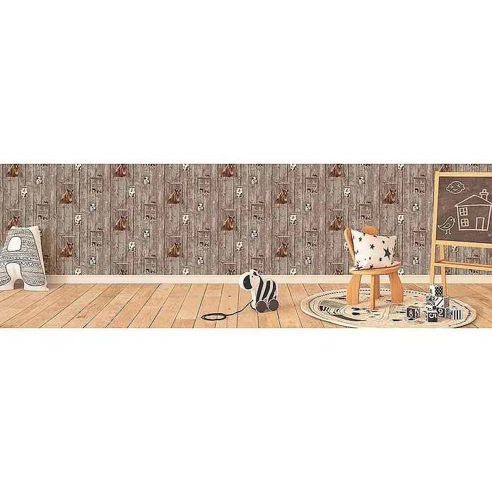 Tadessi Vliestapete M1-No.134 - Weiß, Holzoptik, 10,05 x 0,53 m