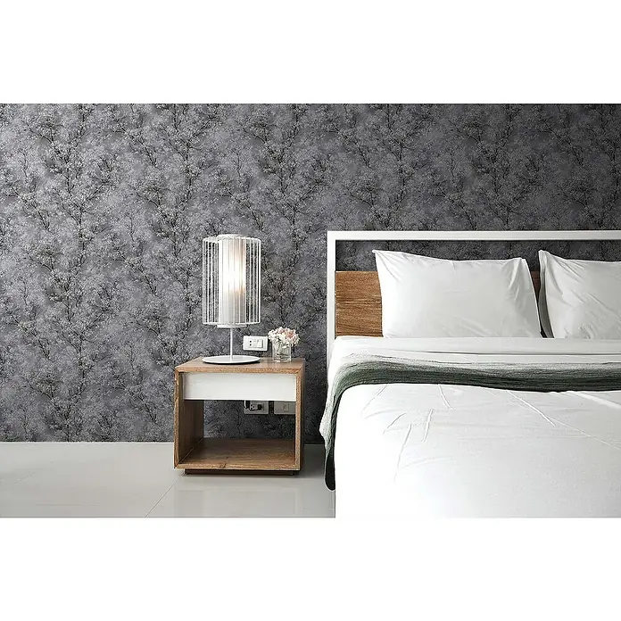 Tadessi Vliestapete M1-No.408 - Schwarz, Floral, 10,05 x 0,53 m