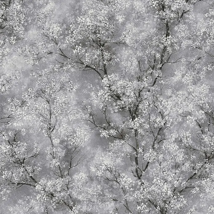 Tadessi Vliestapete M1-No.408 - Schwarz, Floral, 10,05 x 0,53 m
