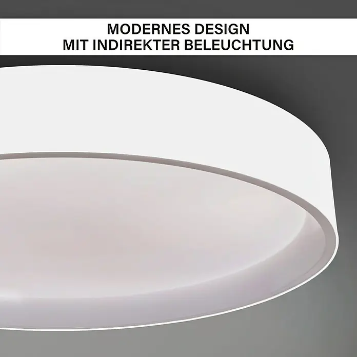 MegaLight LED-Deckenleuchte rund Shining Arctica - 24 W, Ø x H: 39 x 7,5 cm, Weiß, Bernstein - Moderne Deckenleuchte mit indirekter Beleuchtung. Die runde Leuchte sorgt für ein angenehmes Licht im Raum.