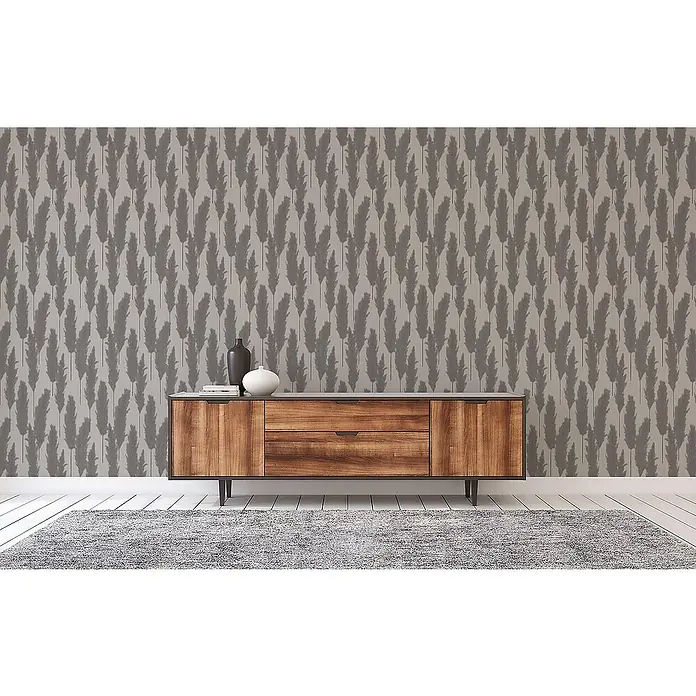 Tadessi Vliestapete M1-No.1757 - Grau, Floral, 10,05 x 0,53 m