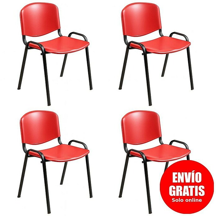 Unisit Silla Dado (Rojo, Plástico, 4 ud.) | BAUHAUS