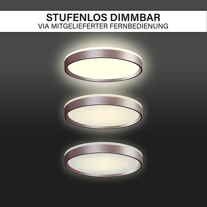 MegaLight LED-Deckenleuchte rund Shining Pluto - 24 W, Weiß, Bernstein - Deckenleuchte, stufenlos dimmbar, mit mitgelieferter Fernbedienung. Modernes Design, ideal für Wohnräume.