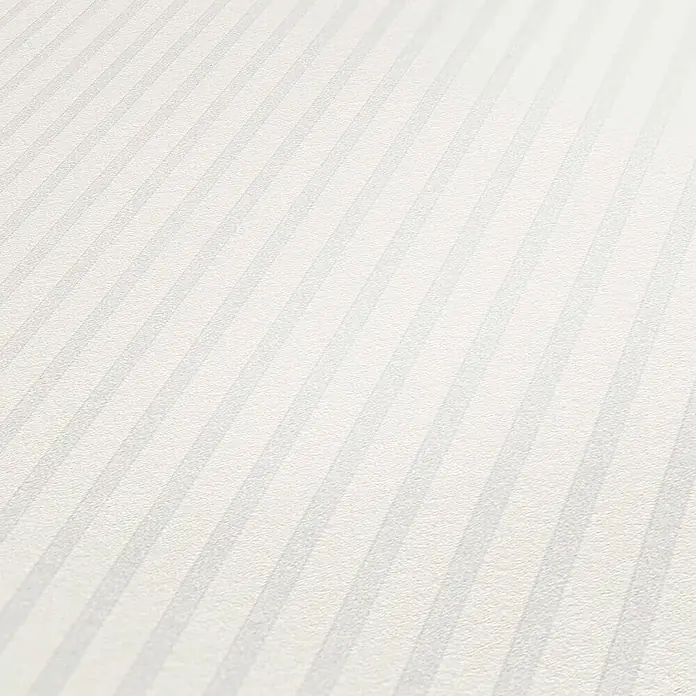 Tadessi Vliestapete M1-No.2055 - Weiß, Streifen, 10,05 x 0,53 m - Hellgraue gestreifte Tapete mit subtiler Textur.