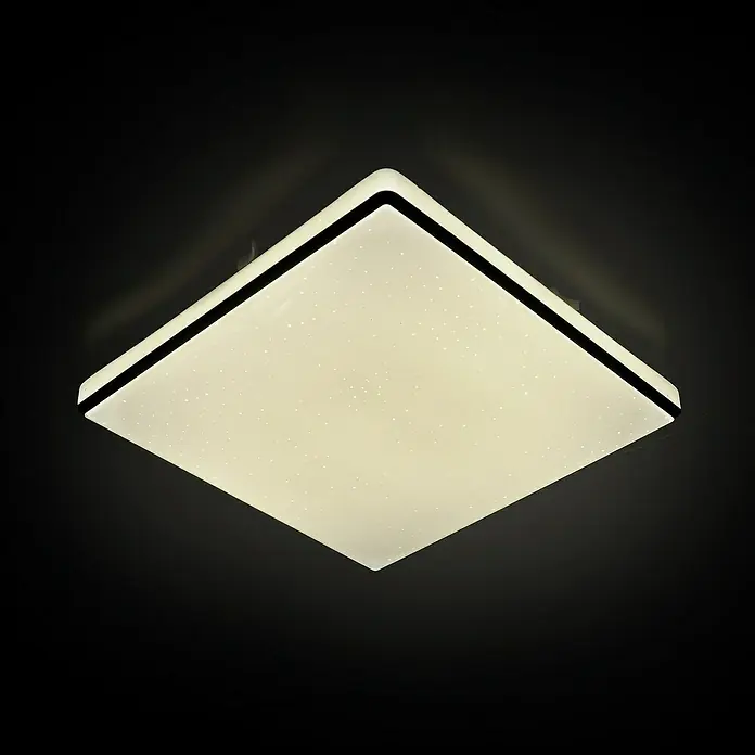 MegaLight LED-Deckenleuchte Shining Frame - 15 W, L x B x H: 27 x 27 x 4 cm, Weiß, Neutralweiß - Quadratische LED-Deckenleuchte mit Sternendekor, modernes Design für stilvolle Beleuchtung in jedem Raum.