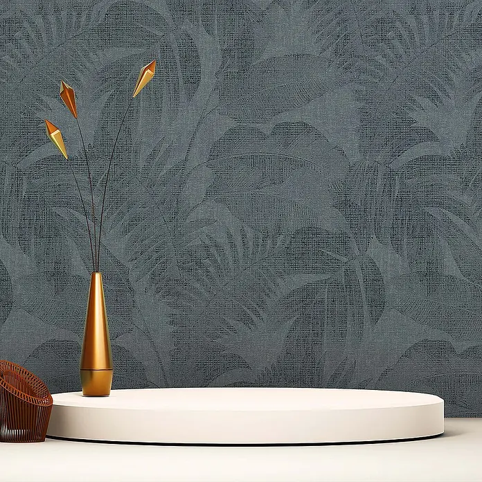 Tadessi Vliestapete M1-No.1661 - Blau, Floral, 10,05 x 0,53 m