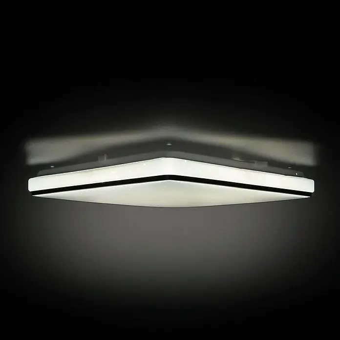 MegaLight LED-Deckenleuchte Shining Frame - 15 W, L x B x H: 27 x 27 x 4 cm, Weiß, Neutralweiß - Quadratische Deckenleuchte mit weißem Diffusor und schwarzem Rand für moderne Beleuchtungslösungen.