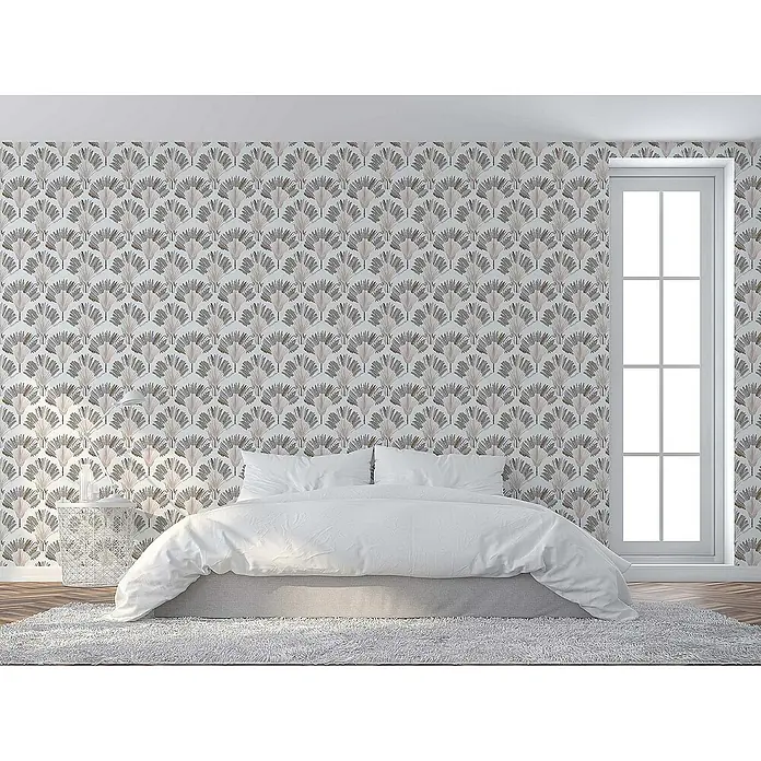 Tadessi Vliestapete M1-No.1544 - Grau, Floral, 10,05 x 0,53 m
