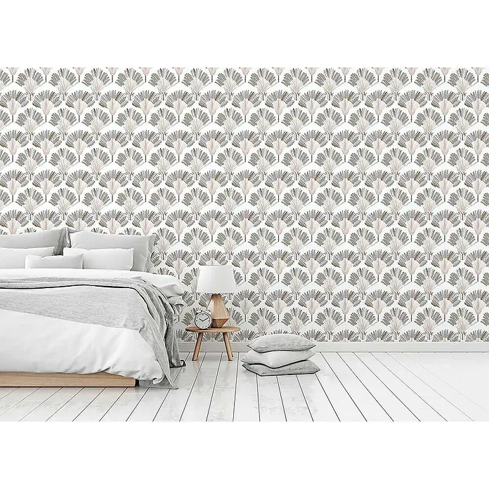 Tadessi Vliestapete M1-No.1544 - Grau, Floral, 10,05 x 0,53 m