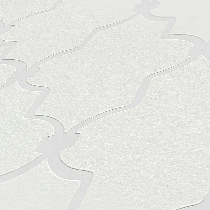 Tadessi Vliestapete M1-No.3436 - Weiß, Sonstiges, 10,05 x 0,53 m - Weiß strukturierte Tapete mit geprägtem abstraktem Muster.