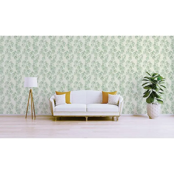 Tadessi Vliestapete M1-No.342 - Weiß, Floral, 10,05 x 0,53 m