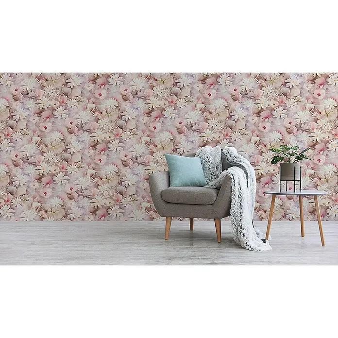 Tadessi Vliestapete M1-No.3561 - Rosa, Floral, 10,05 x 0,53 m