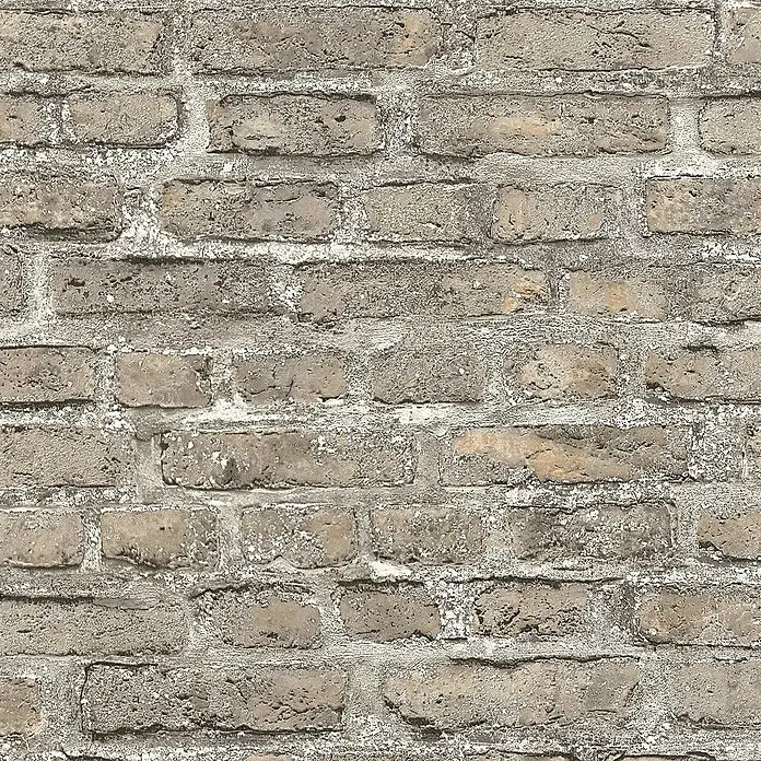 Tadessi Vliestapete M1-No.160 - Grau, Steinoptik, 10,05 x 0,53 m - Abgenutzte hellbraune und graue Ziegelwandtextur mit rauem, gealtertem Mörtel.