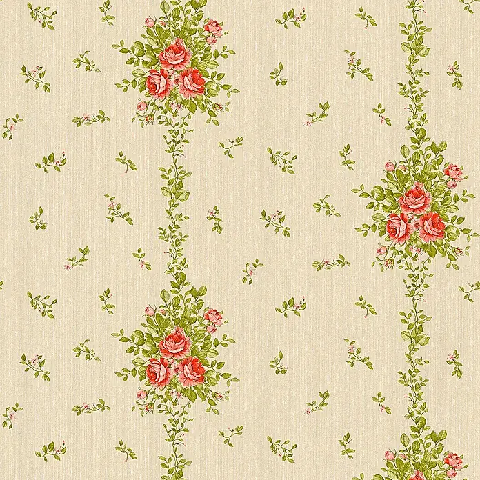 Tadessi Vliestapete M1-No.2521 - Rot, Floral, 10,05 x 0,53 m
