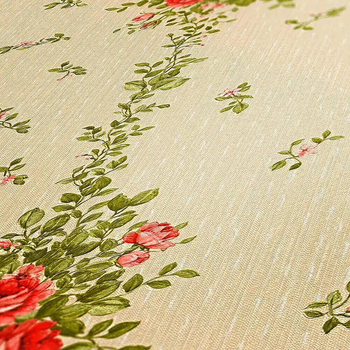 Tadessi Vliestapete M1-No.2521 - Rot, Floral, 10,05 x 0,53 m