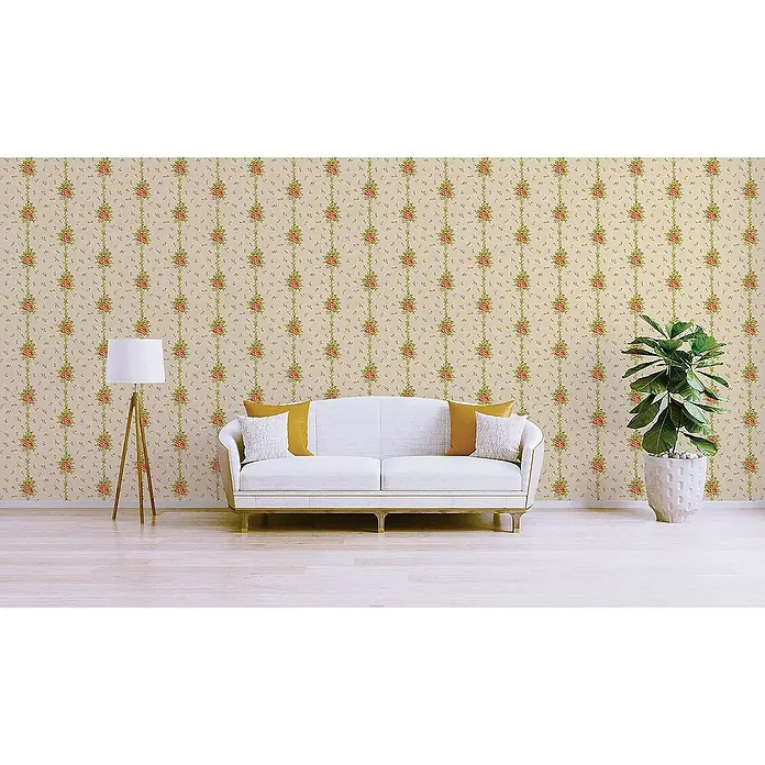 Tadessi Vliestapete M1-No.2521 - Rot, Floral, 10,05 x 0,53 m