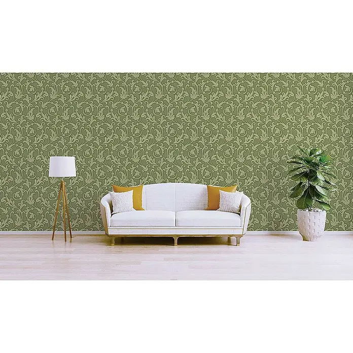 Tadessi Vliestapete M1-No.3766 - Grün, Ornament, 10,05 x 0,53 m
