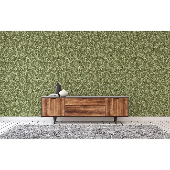 Tadessi Vliestapete M1-No.3766 - Grün, Ornament, 10,05 x 0,53 m