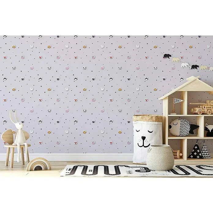 Tadessi Vliestapete M1-No.760 - Grau, Tieroptik, 10,05 x 0,53 m