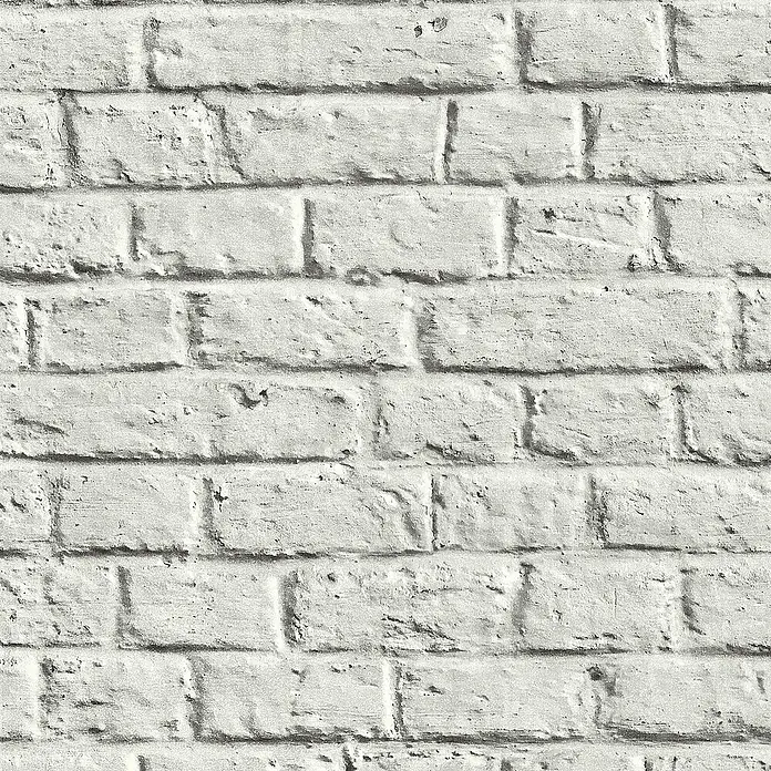 Tadessi Vliestapete M1-No.271 - Grau, Steinoptik, 10,05 x 0,53 m - Weiße, strukturierte Ziegelwandfläche.