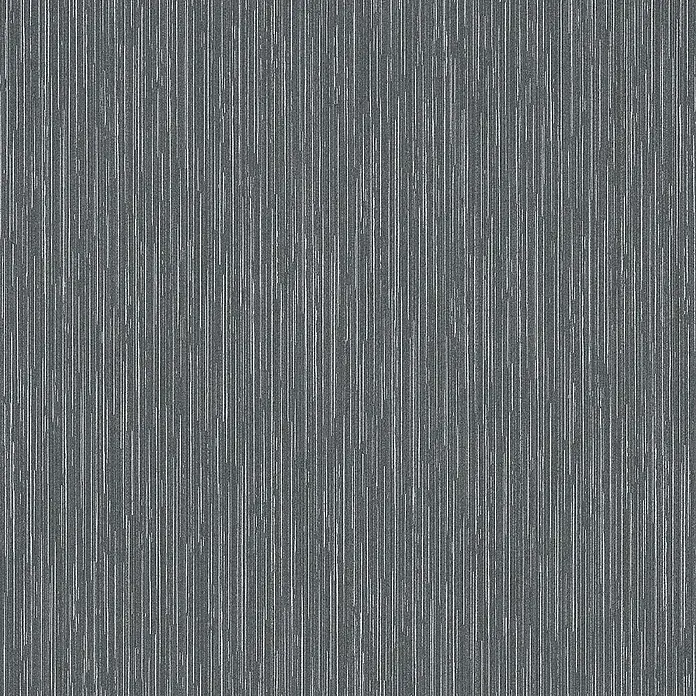 Tadessi Vliestapete M1-No.483 - Schwarz, Uni, 10,05 x 0,53 m - Dunkelgraues strukturiertes Material mit feinen vertikalen weißen Linien.
