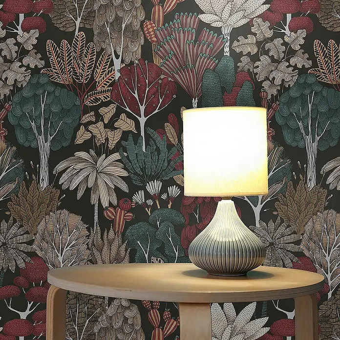 Tadessi Vliestapete M1-No.569 - Schwarz, Floral, 10,05 x 0,53 m